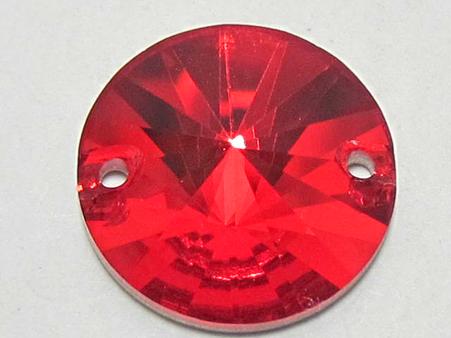 6 pcs. RIVOLI 14mm LIGHT SIAM STAR BRIGHT SEW ON FLATBACK Rhinestones